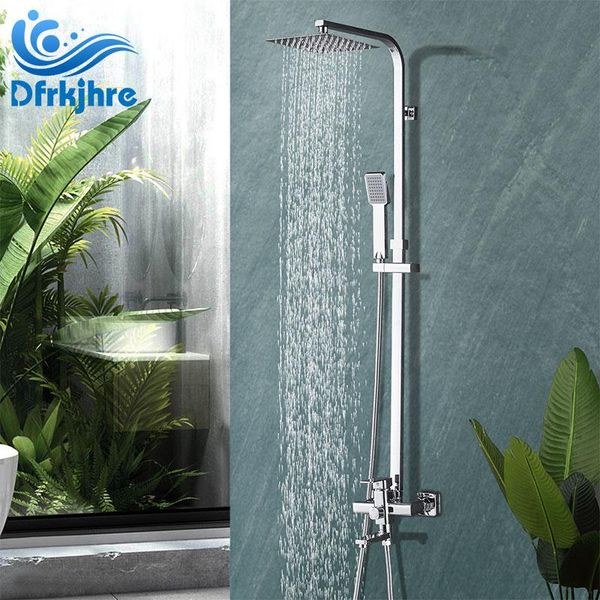 dfrkjhre bathroom bath shower set chrome 8" rainfall showerhead mixer tap shower faucet brass rotation tub spout 3-ways
dfrkjhre bathroom bath shower set chrome 8" rainfall showerhead mixer tap shower faucet brass rotation tub spout 3-ways