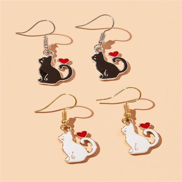 dangle & chandelier 2021 christmas mascot cute cat earrings women's fashion jewelry european and american hip hop alloy paint black, Silver
dangle & chandelier 2021 christmas mascot cute cat earrings women's fashion jewelry european and american hip hop alloy paint black, Silver