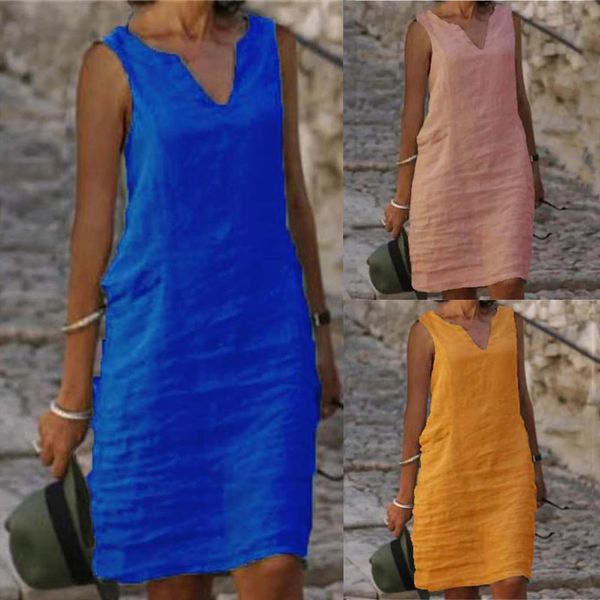 casual plus size v neck womens dress soild color sleeveless vest linen knee length daily, Black;gray
casual plus size v neck womens dress soild color sleeveless vest linen knee length daily, Black;gray