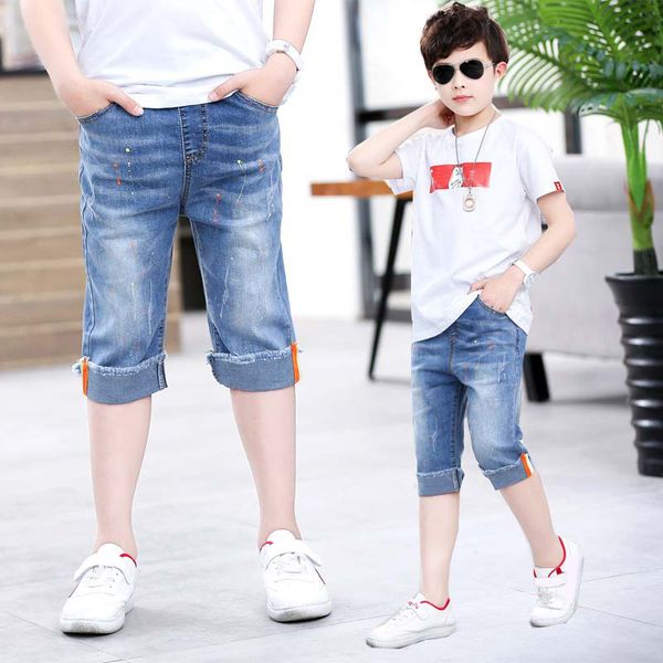kids shorts jeans boy cloose capris child denim mid pants fit 4-13 years baby knee length trousers thin short pants, Blue
kids shorts jeans boy cloose capris child denim mid pants fit 4-13 years baby knee length trousers thin short pants, Blue
