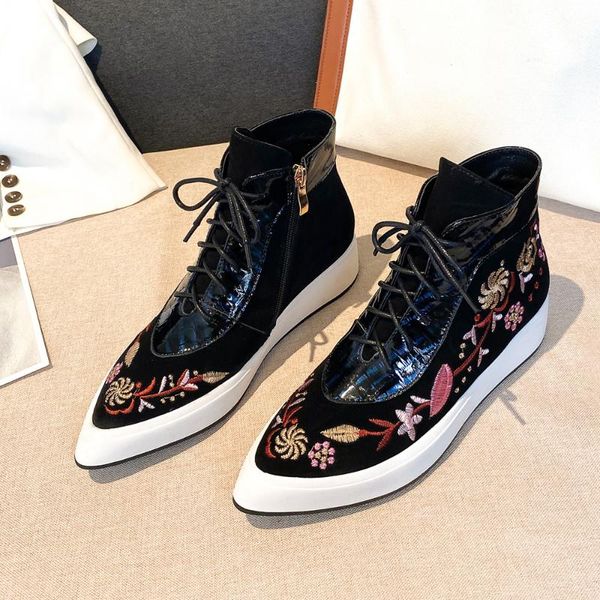 boots women spring fall winter casual platform shoes ladies cow suede low heels ankle pointed toes zipper vulcanize black
boots women spring fall winter casual platform shoes ladies cow suede low heels ankle pointed toes zipper vulcanize black