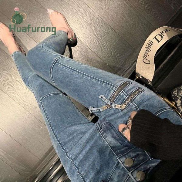 women's jeans stretch summer 2021 high-waisted pants denim high elastic trousers nine-point pencil with zipper front, Blue
women's jeans stretch summer 2021 high-waisted pants denim high elastic trousers nine-point pencil with zipper front, Blue