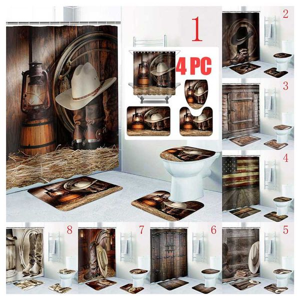 shower curtains 2021 4pc bathroom decoration curtain sets with non-slip rugs, toilet lid cover and bath mat, western decor collection
shower curtains 2021 4pc bathroom decoration curtain sets with non-slip rugs, toilet lid cover and bath mat, western decor collection