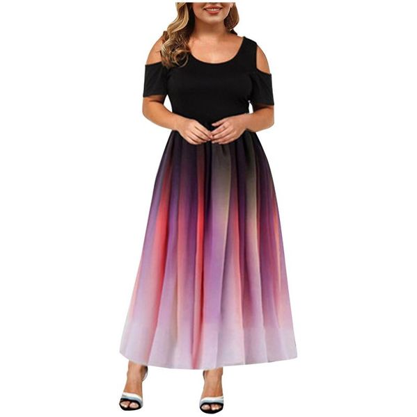 casual dresses plus size women 2021 o-neck strapless summer dress gradient splicing short sleeve midi, Black;gray
casual dresses plus size women 2021 o-neck strapless summer dress gradient splicing short sleeve midi, Black;gray