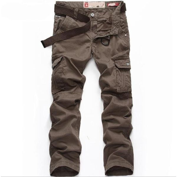 fashion mens cargo pants casual men trousers size 29-38 overalls men's, Black