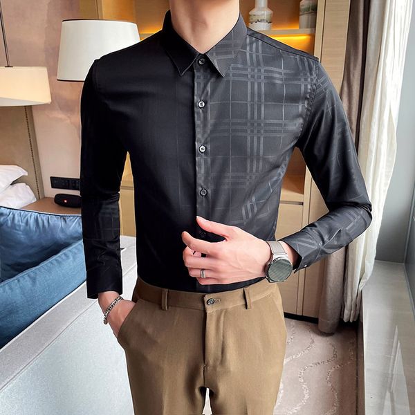 t shirts british style spring 2021 long sleeve of men dressed in simple chess fine adjustment business wear casual blouse homme 4xl-m 603u, White;black
t shirts british style spring 2021 long sleeve of men dressed in simple chess fine adjustment business wear casual blouse homme 4xl-m 603u, White;black