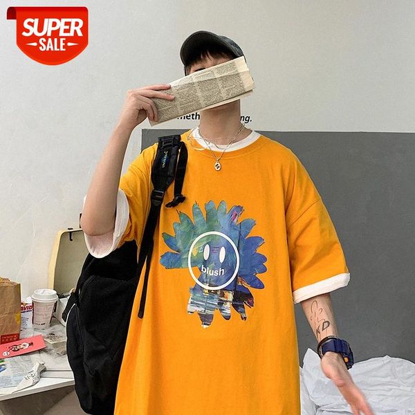 short-sleeved t-shirt men's trend ins casual summer printing handsome loose youth half-sleeved #kr7b, White;black
short-sleeved t-shirt men's trend ins casual summer printing handsome loose youth half-sleeved #kr7b, White;black