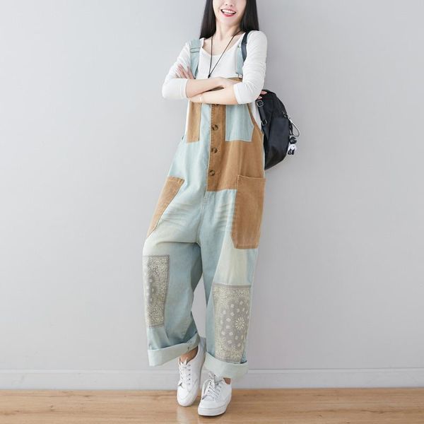 women's jumpsuits & rompers women plus size patchwork printed ladies vintage wide leg overalls female 2021 loose, Black;white
women's jumpsuits & rompers women plus size patchwork printed ladies vintage wide leg overalls female 2021 loose, Black;white