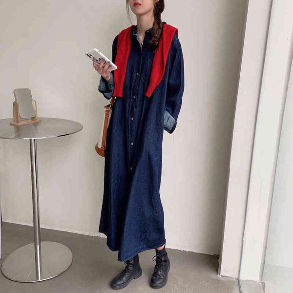 dresses women denim shirt spring autumn casual vintage single breasted streetwear blue loose long xlys qypr, Black;gray
dresses women denim shirt spring autumn casual vintage single breasted streetwear blue loose long xlys qypr, Black;gray