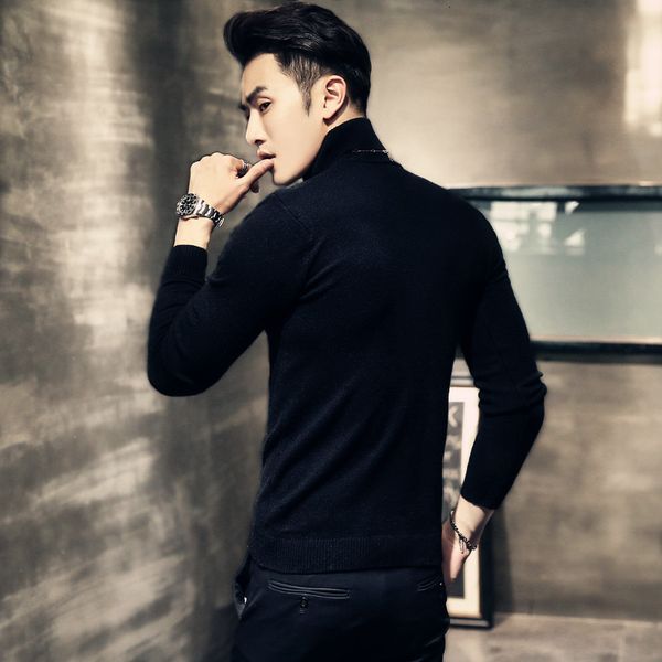 tee winter 2021 new men's turtleneck sweater black brand knit pullover pure color casual shirt, White;black
tee winter 2021 new men's turtleneck sweater black brand knit pullover pure color casual shirt, White;black