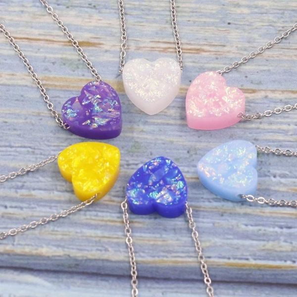 pendant necklaces stainless steel exquisite simple 12mm heart opal necklace for women synthetic 2piece/lot, Silver
pendant necklaces stainless steel exquisite simple 12mm heart opal necklace for women synthetic 2piece/lot, Silver