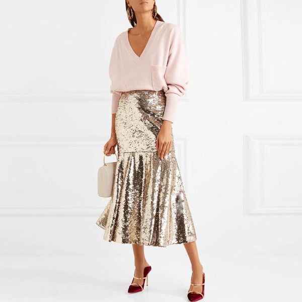 skirts shinning sequins women skirt high waist fashion pleated mid calf gold sequined for ladies to office boutique prom wear, Black
skirts shinning sequins women skirt high waist fashion pleated mid calf gold sequined for ladies to office boutique prom wear, Black