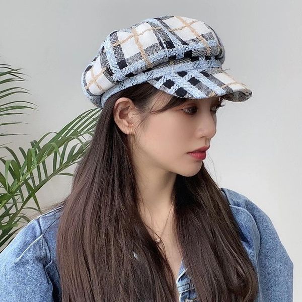 stingy brim hats 2021autumn winter japanese all match sunshade navy hat women wool female fashion casual octagonal caps, Blue;gray
stingy brim hats 2021autumn winter japanese all match sunshade navy hat women wool female fashion casual octagonal caps, Blue;gray