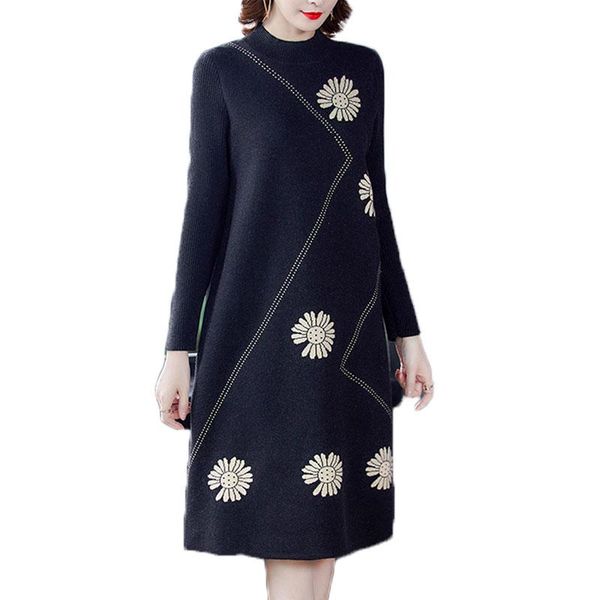 autumn women outfit sweater female loose outside wear long sleeve floral knitwear vestido o neck clothes korea fashion casual dresses, Black;gray
autumn women outfit sweater female loose outside wear long sleeve floral knitwear vestido o neck clothes korea fashion casual dresses, Black;gray