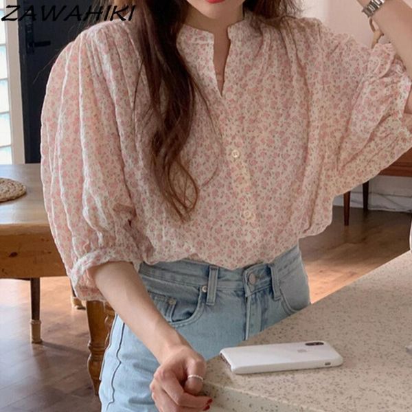 women's blouses & shirts zawahiki tender sweet fresh print shirt women summer 2021 o neck single breasted puff sleeve loose elegant al, White
women's blouses & shirts zawahiki tender sweet fresh print shirt women summer 2021 o neck single breasted puff sleeve loose elegant al, White