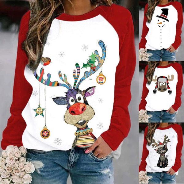 women's t-shirt long sleeve autumn t shirt ladies casual christmas print tshirt loose cotton pullover mujer, White
women's t-shirt long sleeve autumn t shirt ladies casual christmas print tshirt loose cotton pullover mujer, White