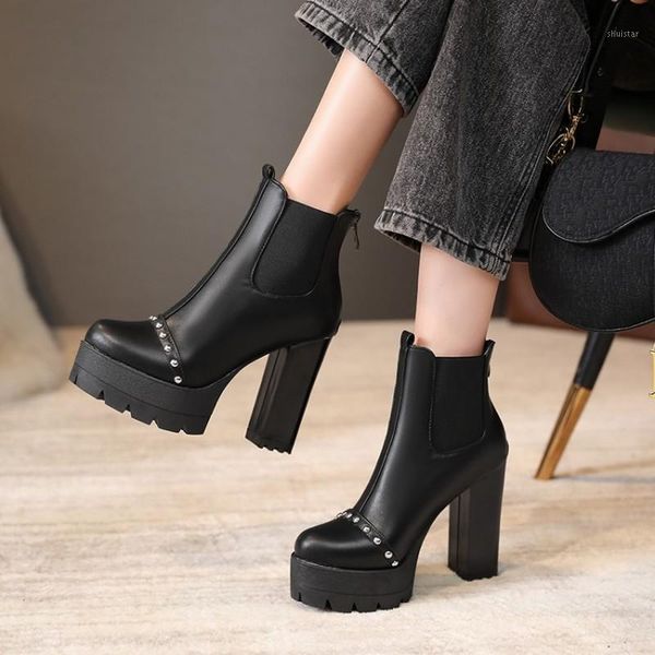 boots platform crystal square high heel ankle thick bottom round toe leather western style women shoes motorcycle1, Black
boots platform crystal square high heel ankle thick bottom round toe leather western style women shoes motorcycle1, Black