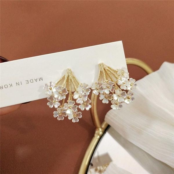 stud sweet shell flowers earrings for women korean 2021 fashion jewelry female delicate girls elegant ear studs, Golden;silver
stud sweet shell flowers earrings for women korean 2021 fashion jewelry female delicate girls elegant ear studs, Golden;silver