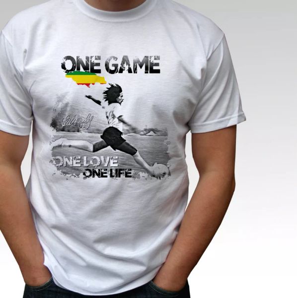 bob marley one game white t shirt rasta soccer reggae - mens and kids sizes, White;black
bob marley one game white t shirt rasta soccer reggae - mens and kids sizes, White;black