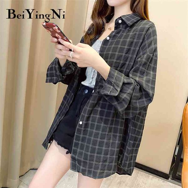 spring autumn women blouses plaid vintage casual oversized shirts female long sleeve preppy blusas korean clothes 210506, White
spring autumn women blouses plaid vintage casual oversized shirts female long sleeve preppy blusas korean clothes 210506, White