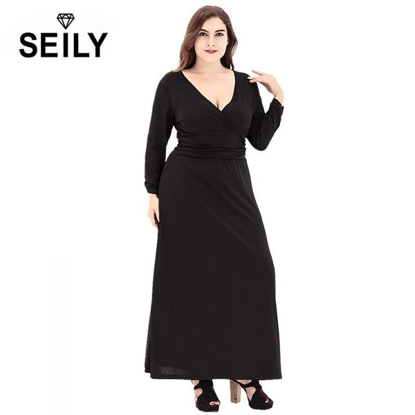 casual dresses seily plus size autumn black deep v bandage slim dress for women evening party long sleeve maxi 4xl 5xl 6xl vestido, Black;gray
casual dresses seily plus size autumn black deep v bandage slim dress for women evening party long sleeve maxi 4xl 5xl 6xl vestido, Black;gray