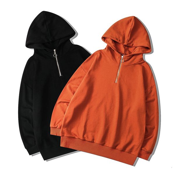 holly youth couple solid color zipper casual hooded shoulder loose pullover sweater, Black
holly youth couple solid color zipper casual hooded shoulder loose pullover sweater, Black