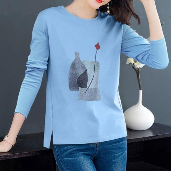 women's t-shirt women t shirts long-sleeve spring and autumn loose plus size crew neck ropa mujer camisetas, White
women's t-shirt women t shirts long-sleeve spring and autumn loose plus size crew neck ropa mujer camisetas, White
