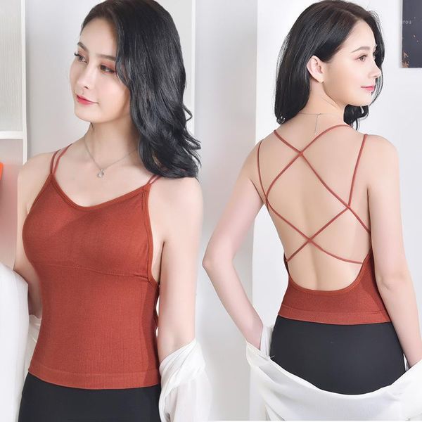 women tank crop female cropped camis seamless underwear back hollow summer sleeveless padded camisole femme camisoles & tanks, Black;white
women tank crop female cropped camis seamless underwear back hollow summer sleeveless padded camisole femme camisoles & tanks, Black;white
