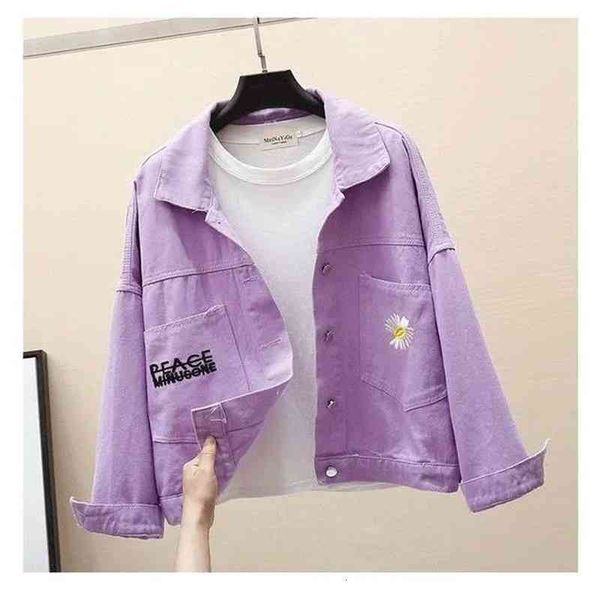 women's jackets short jean jacket embroidered with female daisies, western baggy casual korean version 2021, Black;brown
women's jackets short jean jacket embroidered with female daisies, western baggy casual korean version 2021, Black;brown