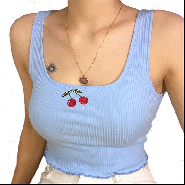 3 colors fashion women tanks crop cherry summer casual vest sleeveless knitted blusas, White
3 colors fashion women tanks crop cherry summer casual vest sleeveless knitted blusas, White