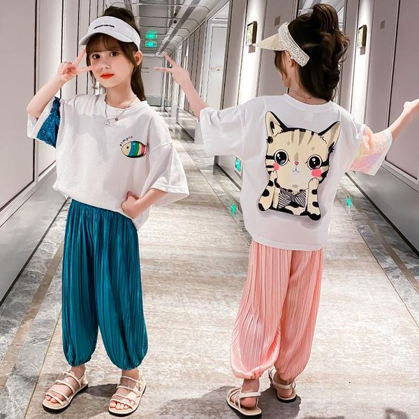 clothing sets kids summer girls clothes sequins cartoon cat t-shirt pants suits for teenage toddler outfit set sportswear tracksuit, White
clothing sets kids summer girls clothes sequins cartoon cat t-shirt pants suits for teenage toddler outfit set sportswear tracksuit, White