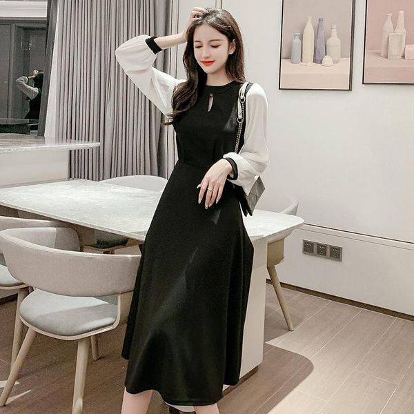 casual dresses coigarsam french style women one-piece dress korean belt high waist black 1109, Black;gray
casual dresses coigarsam french style women one-piece dress korean belt high waist black 1109, Black;gray