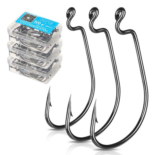 fishing hooks 20pcs/ set wide crank offset hook carbon steel fishhook for soft worm lure 5/0#-1# bass barbed carp
fishing hooks 20pcs/ set wide crank offset hook carbon steel fishhook for soft worm lure 5/0#-1# bass barbed carp