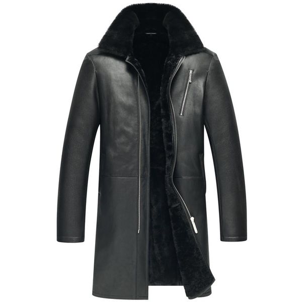 men's leather & faux jacket men real fur coat winter sheep shearling warm wool jackets jaqueta de couro 6052 yy510, Black
men's leather & faux jacket men real fur coat winter sheep shearling warm wool jackets jaqueta de couro 6052 yy510, Black