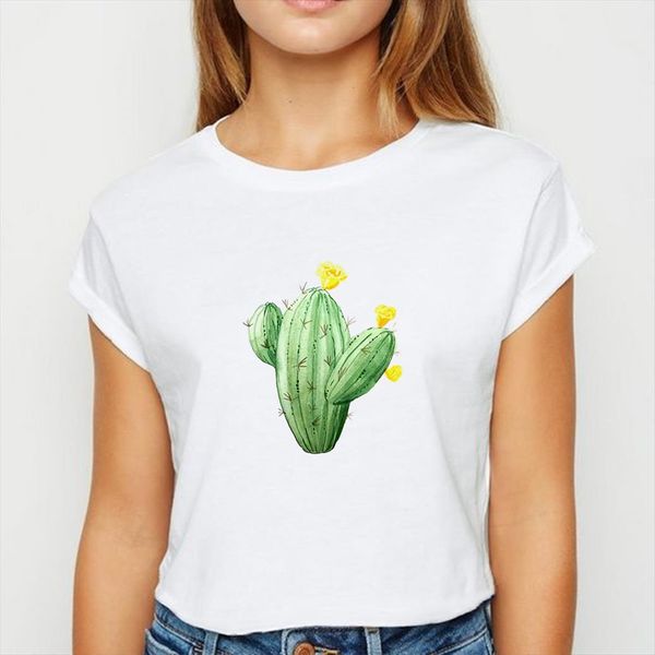 leaves and cactus vestidos spring women t shirts summer creative aesthetics graphic tee round collar, White
leaves and cactus vestidos spring women t shirts summer creative aesthetics graphic tee round collar, White