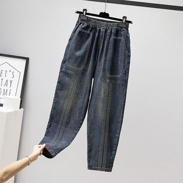 jean spring autumn arts style women elastic waist loose vintage black jeans embroidery cotton denim harem pants plus size m663 kbpw, Blue
jean spring autumn arts style women elastic waist loose vintage black jeans embroidery cotton denim harem pants plus size m663 kbpw, Blue
