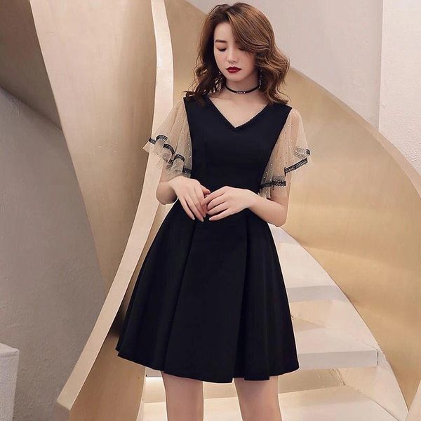 casual dresses women black 2021 summer v-neck waist thin sleeve a-line vestido de mujer femme robe, Black;gray
casual dresses women black 2021 summer v-neck waist thin sleeve a-line vestido de mujer femme robe, Black;gray