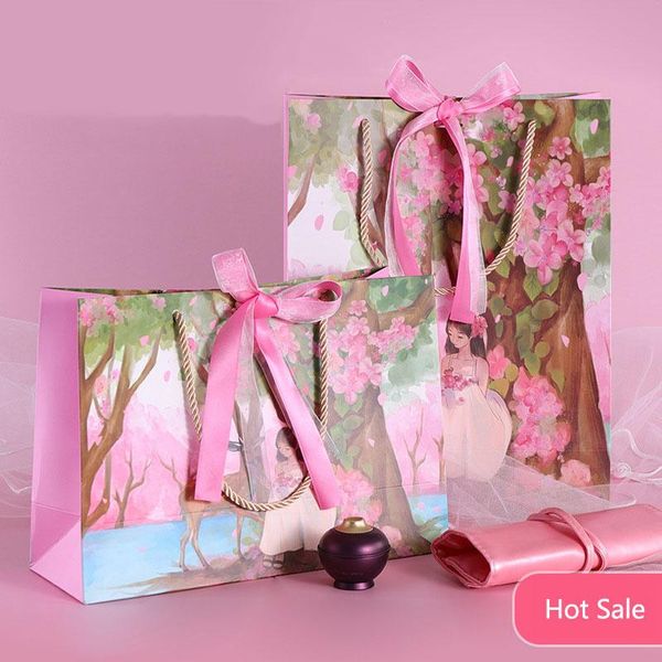 gift wrap 1pc oil painting style girl sika deer bag with ribbon wedding box birthday party bag/pajamas clothes wig packaging
gift wrap 1pc oil painting style girl sika deer bag with ribbon wedding box birthday party bag/pajamas clothes wig packaging