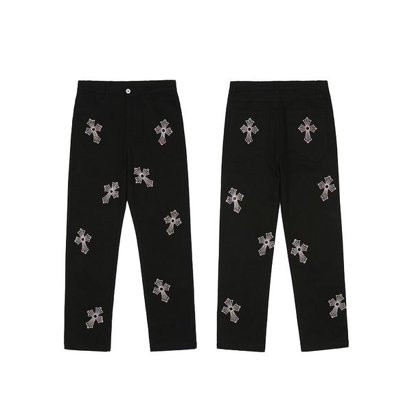 crosin chao brand high street cross ironing and drilling loose casual pants, White;black
crosin chao brand high street cross ironing and drilling loose casual pants, White;black