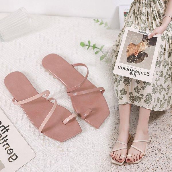 slippers 2021 narrow band lady flip flops summer beach outdoor flat leather slipper candy color sweet females slides open toe sandals, Black
slippers 2021 narrow band lady flip flops summer beach outdoor flat leather slipper candy color sweet females slides open toe sandals, Black