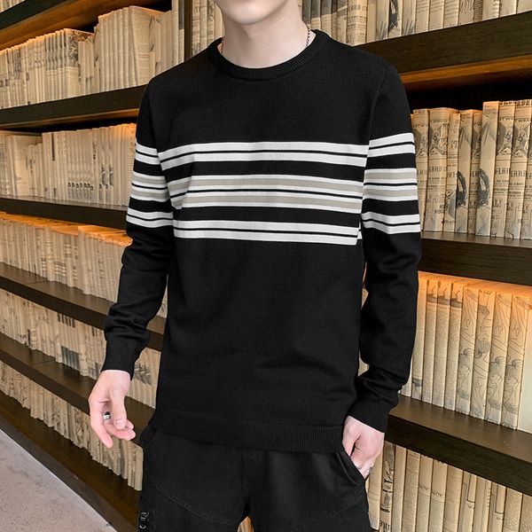 sweater knit men's clothing autumn and winter t shirt youth round neck pullover jacquard baseline fashion 27, White;black
sweater knit men's clothing autumn and winter t shirt youth round neck pullover jacquard baseline fashion 27, White;black