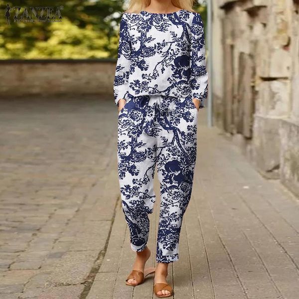 women's two piece pants zanzea vintage baggy suits women long sleeved plaid printed blouse elastic waist pocket belted pant lady casual, White
women's two piece pants zanzea vintage baggy suits women long sleeved plaid printed blouse elastic waist pocket belted pant lady casual, White