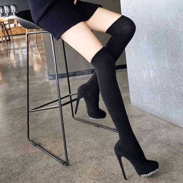 boots fashion brand thigh high thin heels stretch fabric women sock female ladies over the knee pointed toe long boot shoes c8h8, Black
boots fashion brand thigh high thin heels stretch fabric women sock female ladies over the knee pointed toe long boot shoes c8h8, Black
