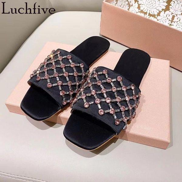 slippers sweet crystal silk mule shoes woman open toe ladies sandals black diamond flats zapatos de mujer
slippers sweet crystal silk mule shoes woman open toe ladies sandals black diamond flats zapatos de mujer