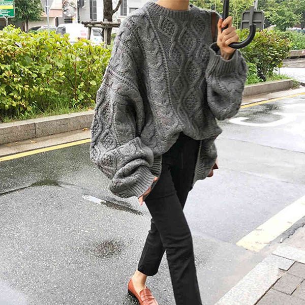 sweaters winter vintage loose rhombus twist female pullover o-neck long-sleeved knitted jumpers women sweater i3k2, White;black
sweaters winter vintage loose rhombus twist female pullover o-neck long-sleeved knitted jumpers women sweater i3k2, White;black