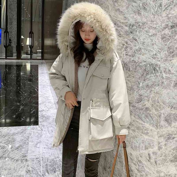 2121bread jacket short down cotton padded women's korean loose autumn and winter 2021 new, Black