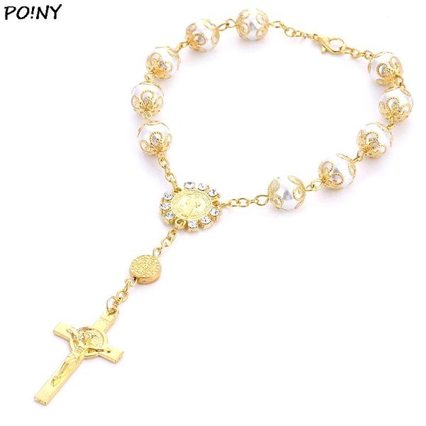 link, chain 2021 fashion exquisite gold beades cross bracelet color metal bracelets for women men party gifts jewelry, Black
link, chain 2021 fashion exquisite gold beades cross bracelet color metal bracelets for women men party gifts jewelry, Black