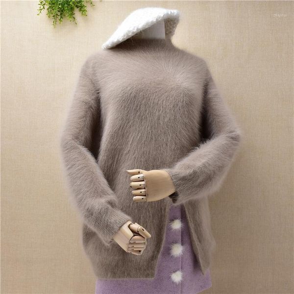 women's sweaters spring autumn women basic bases o-neck long sleeve split loose angora hair knitting pullover cashmere mink sweater b, White;black
women's sweaters spring autumn women basic bases o-neck long sleeve split loose angora hair knitting pullover cashmere mink sweater b, White;black