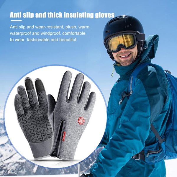 cycling gloves outdoor winter sports thermal warm touchscreen full finger mittens windproof zipper ski, Black
cycling gloves outdoor winter sports thermal warm touchscreen full finger mittens windproof zipper ski, Black