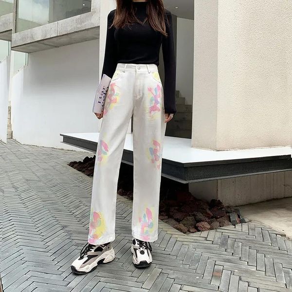 women's jeans pants female wide leg boyfriend jean white tie dye high waist mom ripped cool stright trousers, Blue
women's jeans pants female wide leg boyfriend jean white tie dye high waist mom ripped cool stright trousers, Blue
